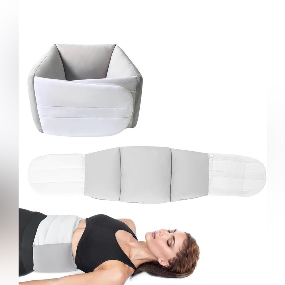 NIB Tasunte Lumbar Support Wrap Around Pillow 360•Ergonomic Curve Soft Silk Grey